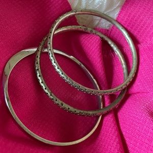 Silver tone 3 bangles